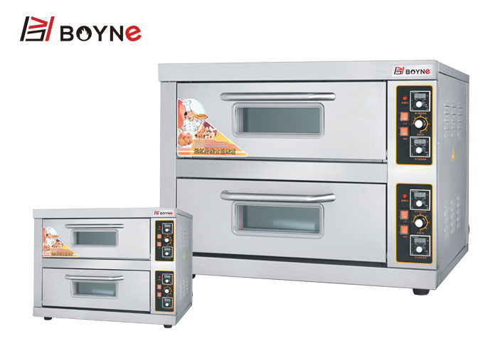 Professional Industrial Two Deck Electric Bread Baking Oven Two Trays Stainless Steel