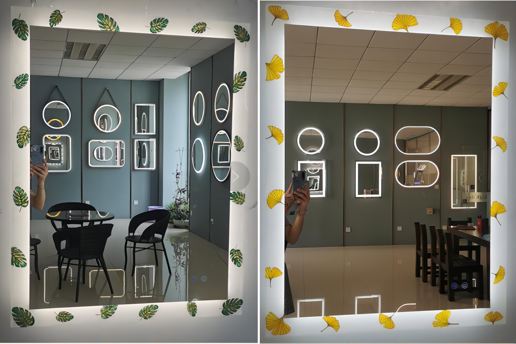 OEM ODM LED Bathroom Mirror Light Enamel Coloured LED Lighted Mirror