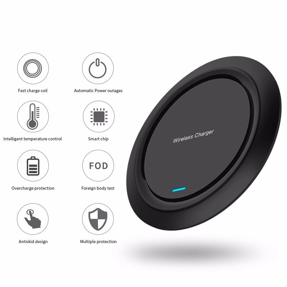 Lighting Qi Wireless Charging Station 5mm Portable Charger Cell Phone Charging Pad