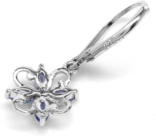 0.5 Carat Branch Flower Design JewelersClub Tanzanite Ring Sterling Silver Ring Jewelry with White CZ Accent
