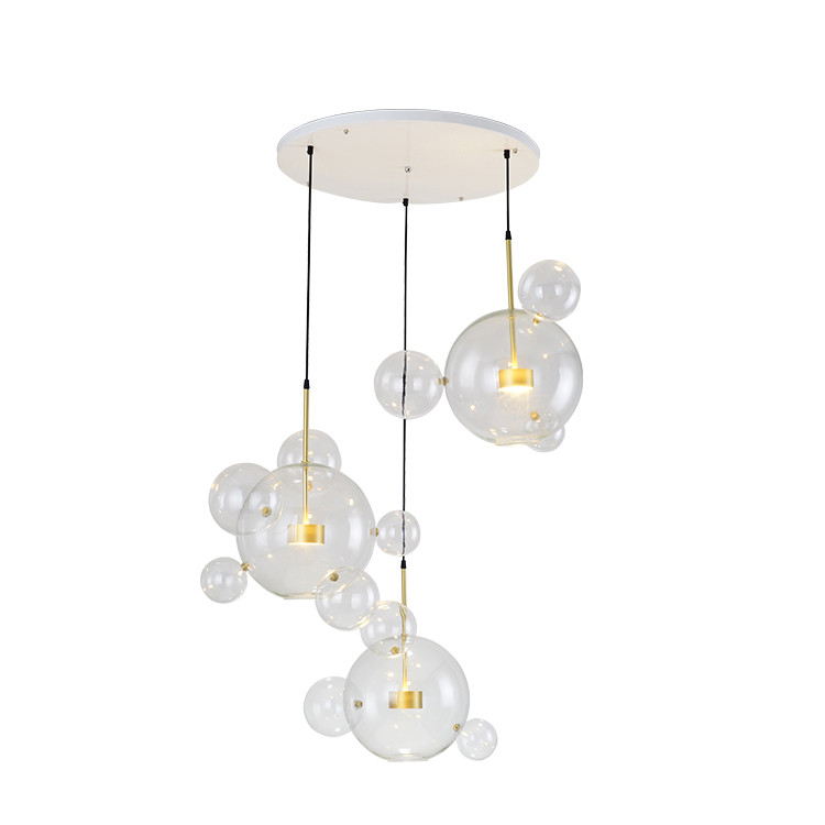 Wholesale Price Modern Lamp Milk Glass Golden Chandelier Pendant Light For Home Restaurant