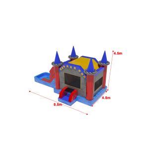 Inflatable Marble Wall Effect Bounce House With Slide and pool