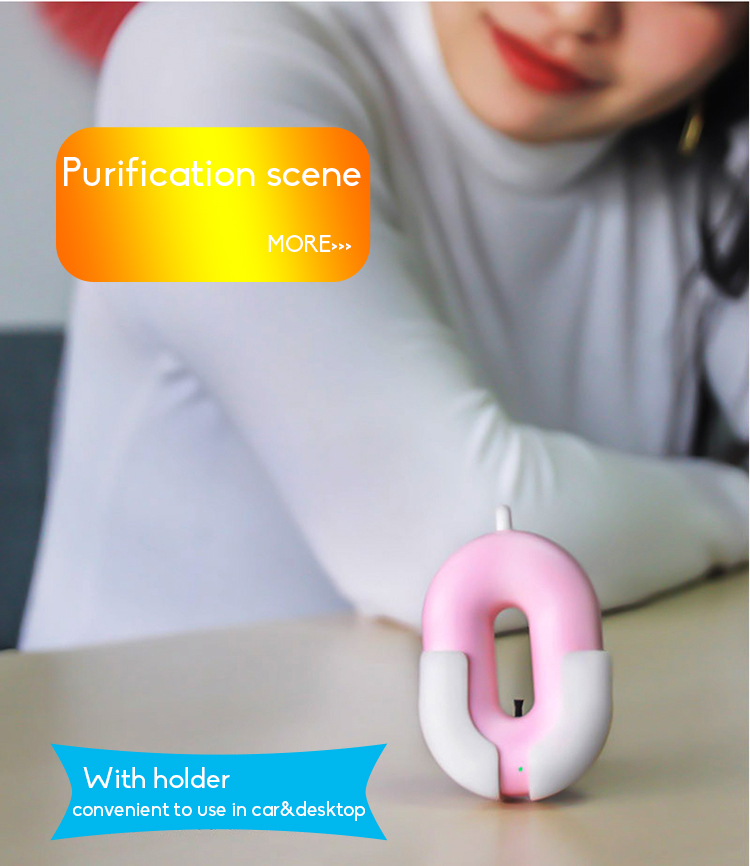 5V USB Portable Wearable Air Purifier RoHS Personal Air Cleaner Necklace