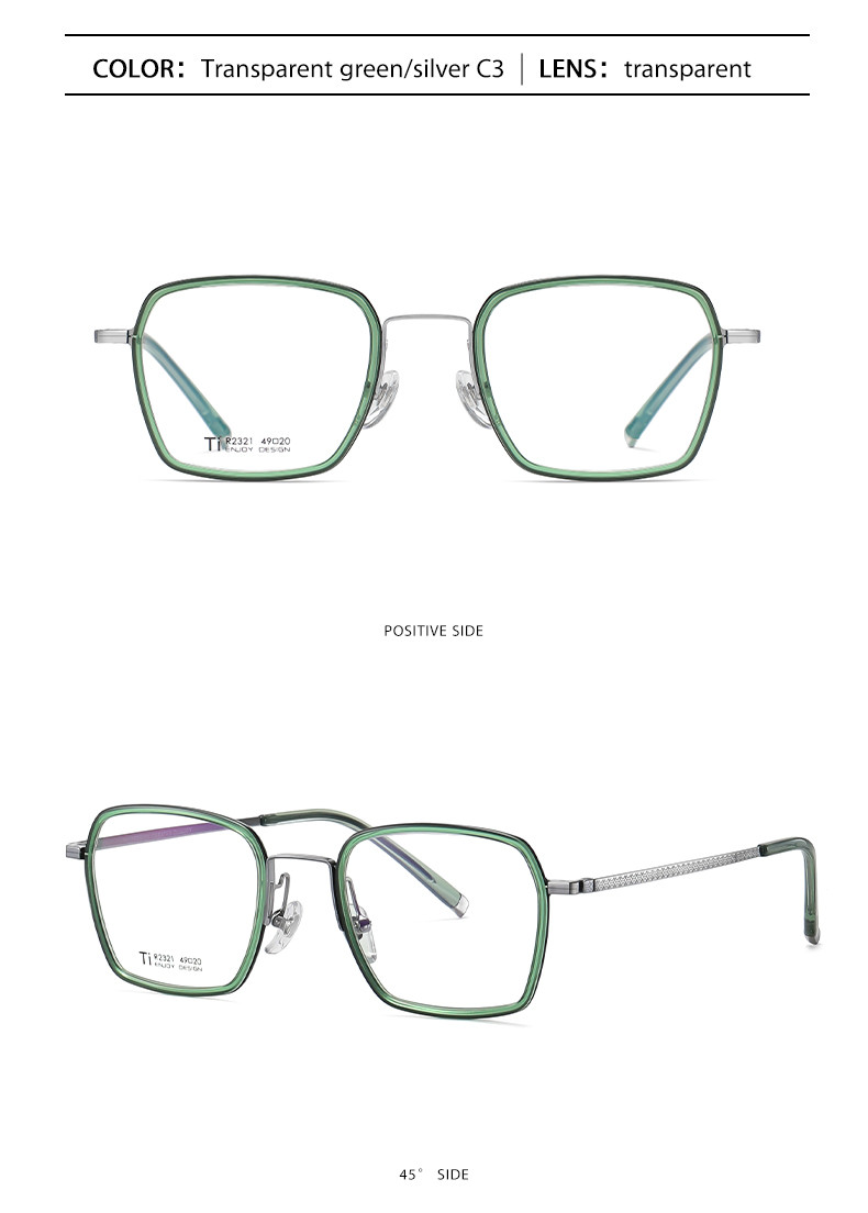 Acetate Titanium Ultra Light Glasses CE Metal Box Clear Lens