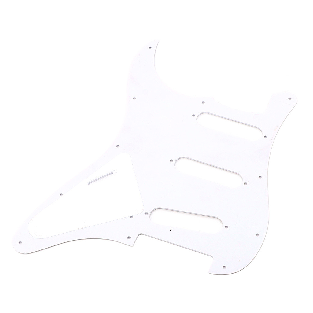 3Ply 11 Hole SSS Electric Guitar Pickguard Black Scratch Plate White Back Plate