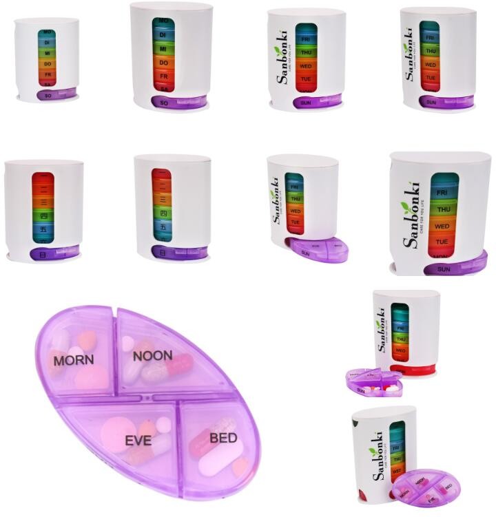 Portable Creative style foldable travel plastic cup with pill case, Random color creative travel cup with pill case for