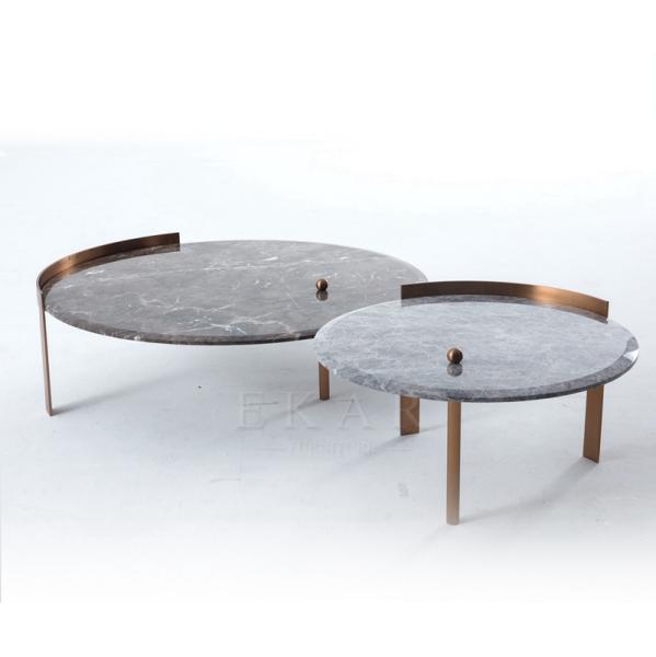 Modern Metal legs Marble Top Coffee Table Luxury Sectional Round Tea Table With