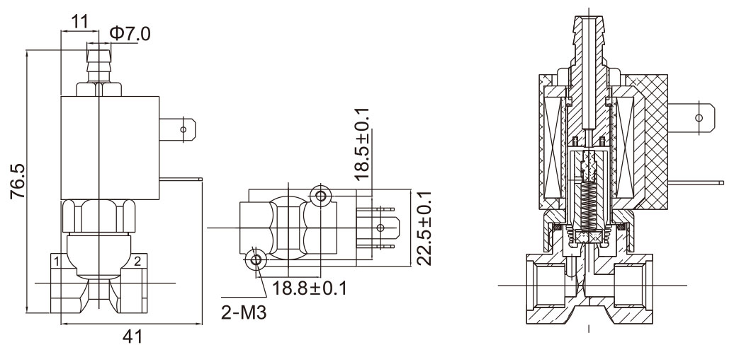 3 Way Brass Solenoid Valve 24V 110V 220V For Espresso Coffee Maker
