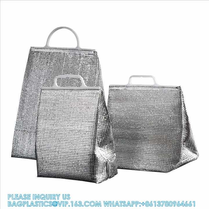 Wholesale Disposable Food Delivery Aluminum Foil Cooler Thermal Insulation Bag Pack Cooler Insulated Foil Bag