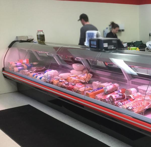 Refrigerated Fan Cooling Fresh Butcher Display Fridge With Wheels 220V
