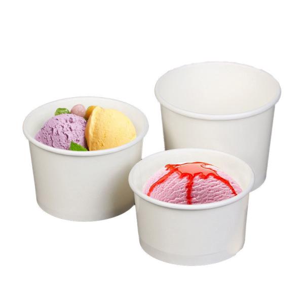 Customized Cheap Disposable Paper Ice Cream Cup Fruits Take Away Biodegradable