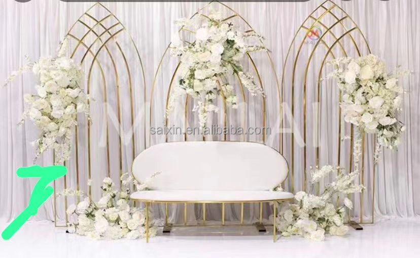 Backdrop Decoration For Wedding Reception Church European Stand Stainless Steel Pipe Shelf
