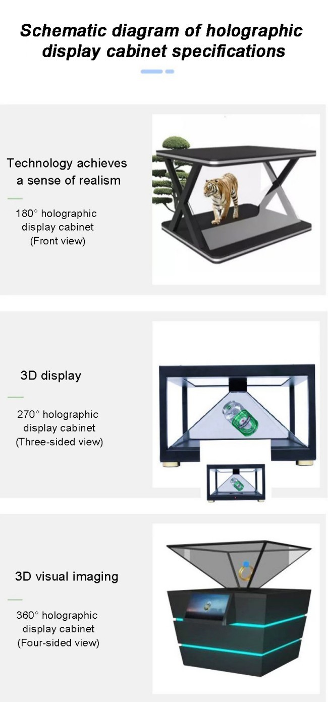 Exhibition Hall Holographic Display Cabinet 270-Degree Transparent Design Android Operating System