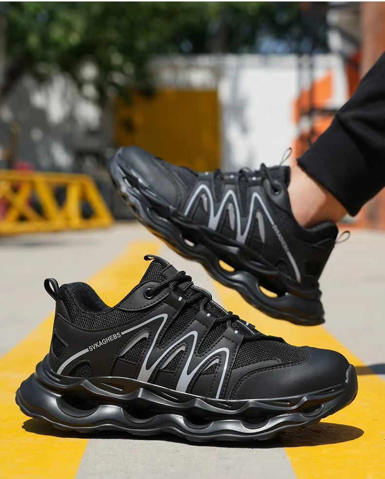 Breathable Microfiber Leather Mesh Safety Shoes Kevlar Anti-stab Work Shoes Steel Toe Anti-smashing EVA Sole
