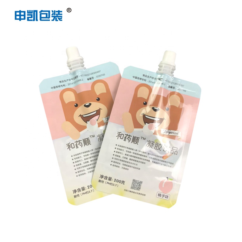 VMPET Custom Printed Spout Pouch Bags Stand Up Drink Pouch Packaging Clear Wine Bag