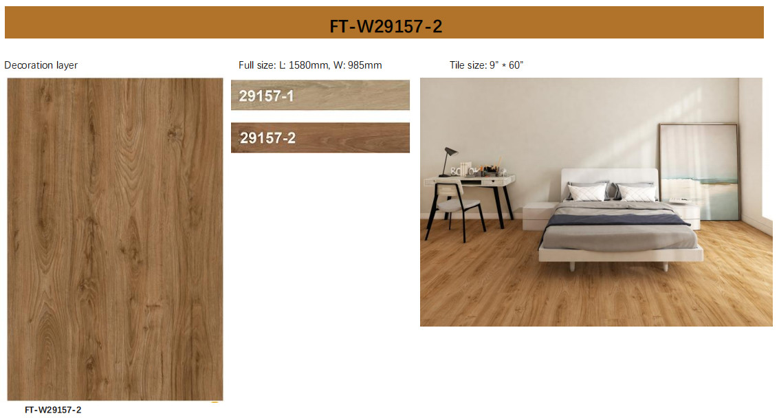 1220mm Herringbone SPC 0.3-0.6mm GKBM FT-W29157-2 Wear And Tear Resistant High Elasticity