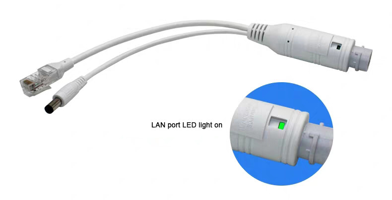 Mini Waterproof PoE Splitter 10/100M 24V to 12V 2A for 24V POE switch and IP Cameras