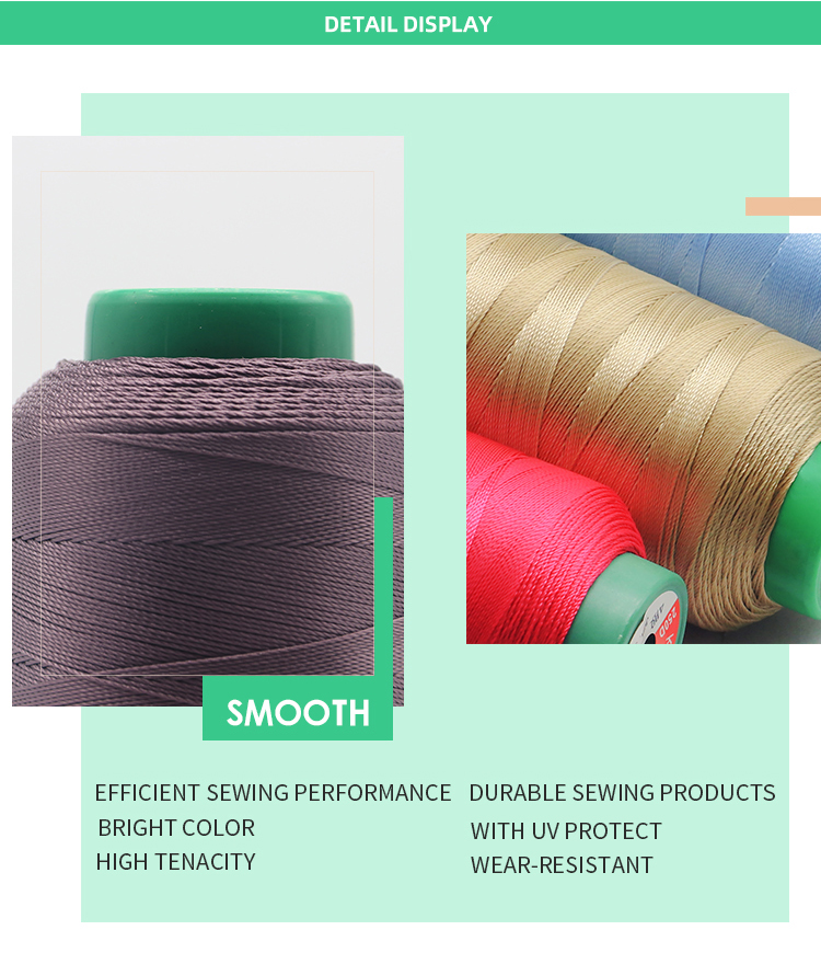 Boho Strength Sewing Thread for Leather Upholstery MERCERIZED Polyester/Nylon Thread