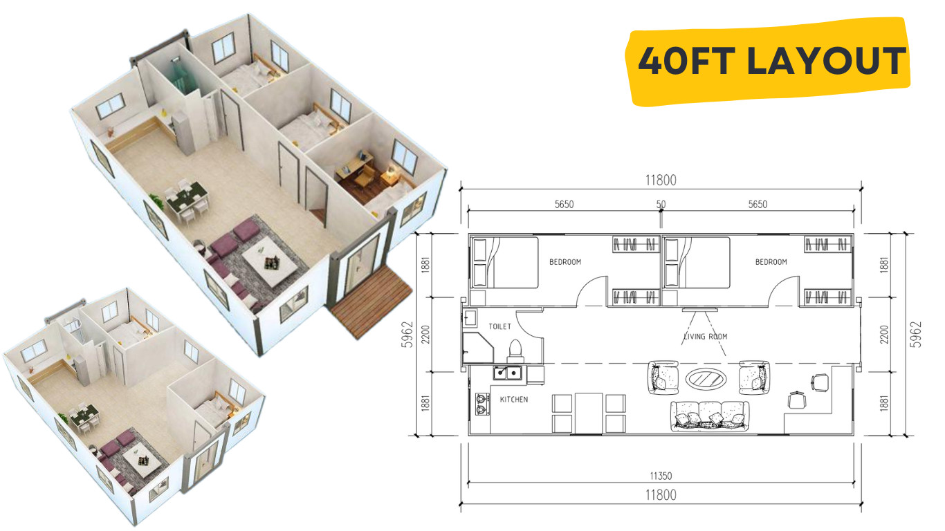 Flat Movable Prefabricated House