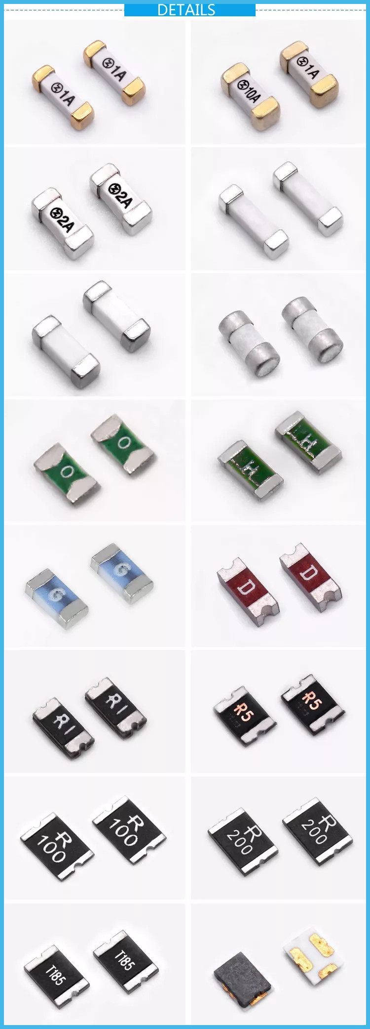 One Time Fast Acting Surface Mount SMT Fuse 1140 1025 200mA-40A 72V 125V 250V 300V