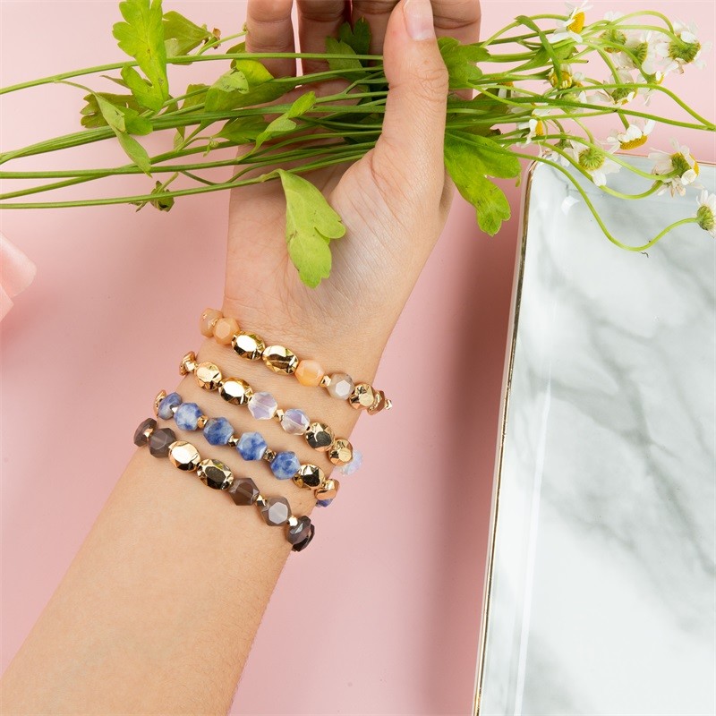 Opal Natural Beads Hexagon Stone Healing Power Bracelet Mala For Thanks Giving Gift