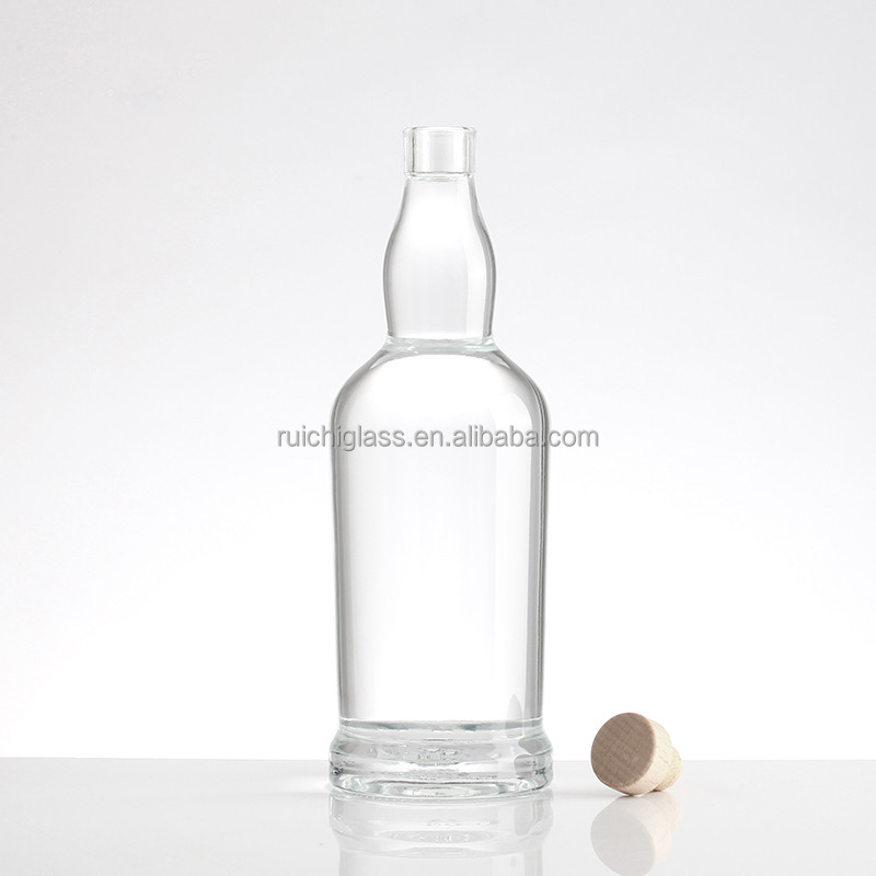Whiskey Glass Bottle 700ml 1000ml Square Glass Bottles with Aluminum Plastic PP Collar