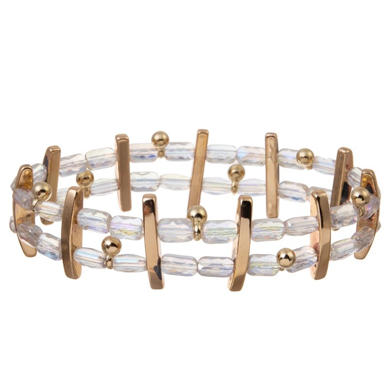 Handmade Stackable Bracelet Mini Glass Seed Bead Stretchy Crystal Dainty