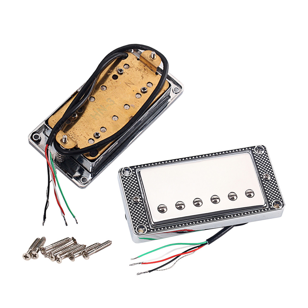 Mini Humbucker Pickup Double Coil Pickups Metal Cover Adjustable Pole-Piece LP Electric Guitars