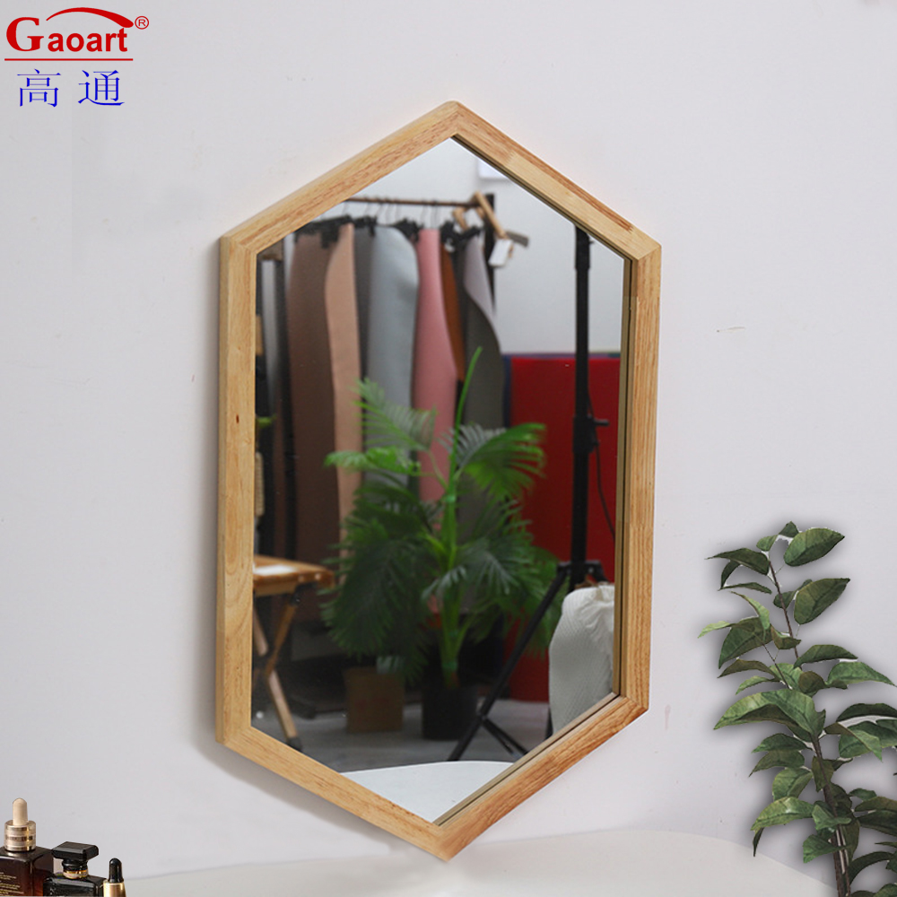 Customized Size Wooden Frame Modern Wall Mirror for Home Bathroom Antique Decor