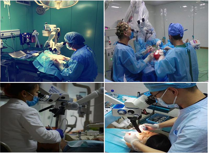 Dual Head Neurosurgery Operating Microscope Motor Zoom 3x-16x 8 Function Foot Handle A41.1950