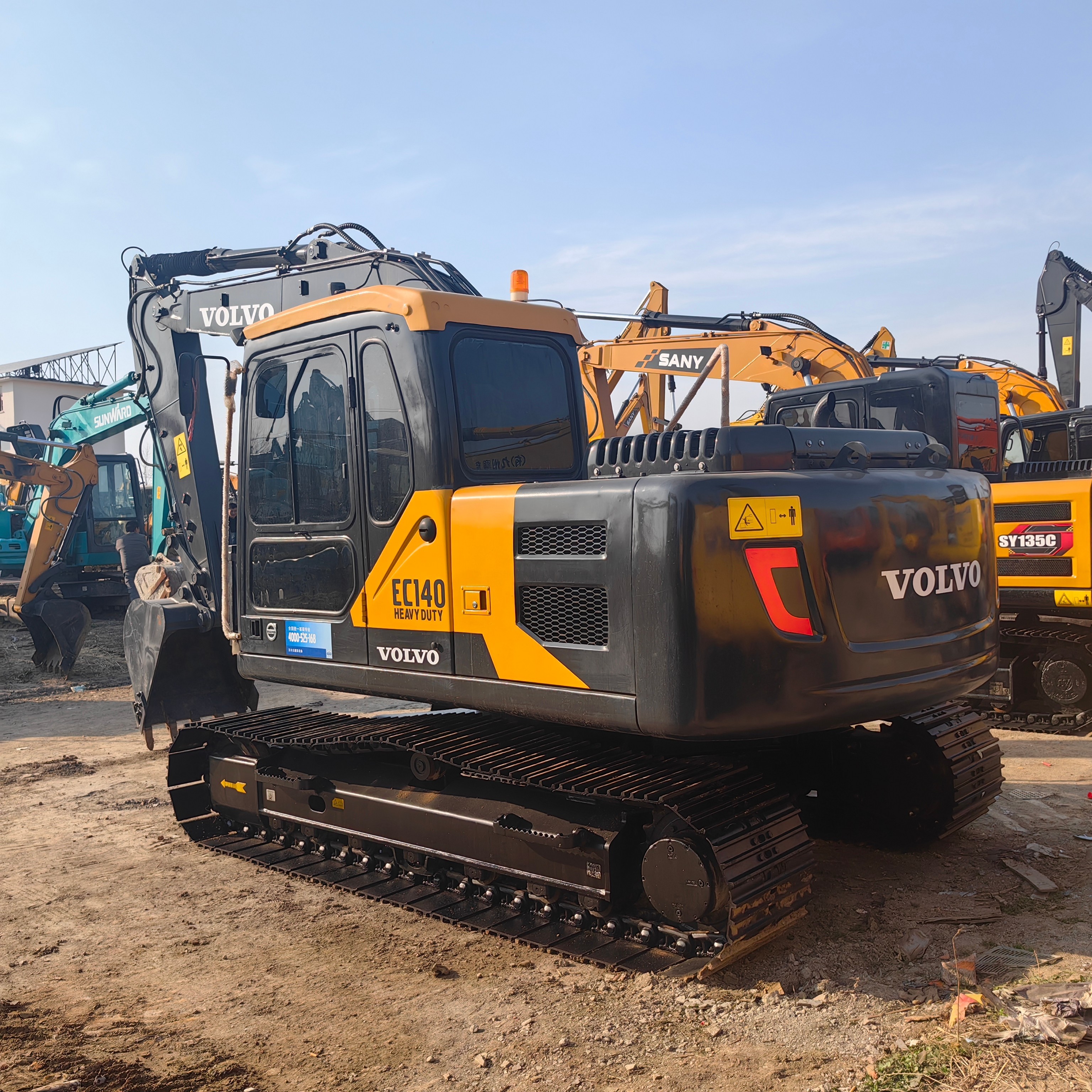 Original Import Used Excavator 14Ton Volvo Ec140 Machine Adopts Hydraulic Digger