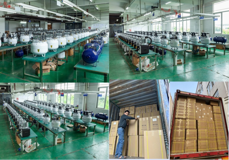 70L/Min Copper Motor Medical Silent Air Compressor 32L Dental Compressor Use For One Dental Chair