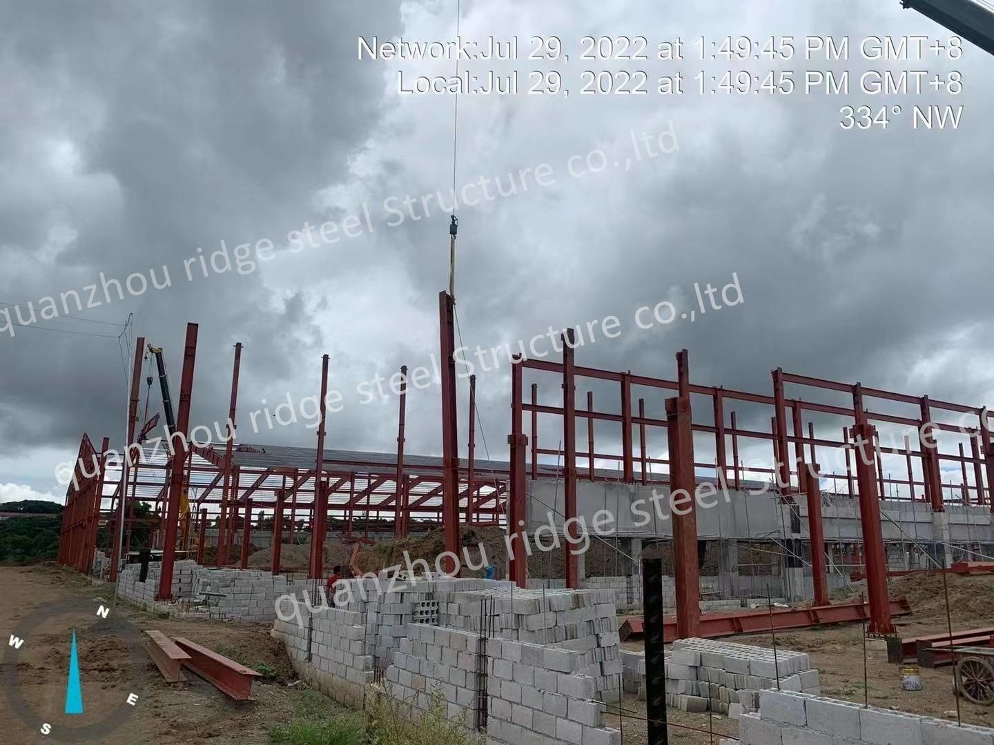 Light Steel Structure Building Warehouse , Industrial Steel Fabricated Building