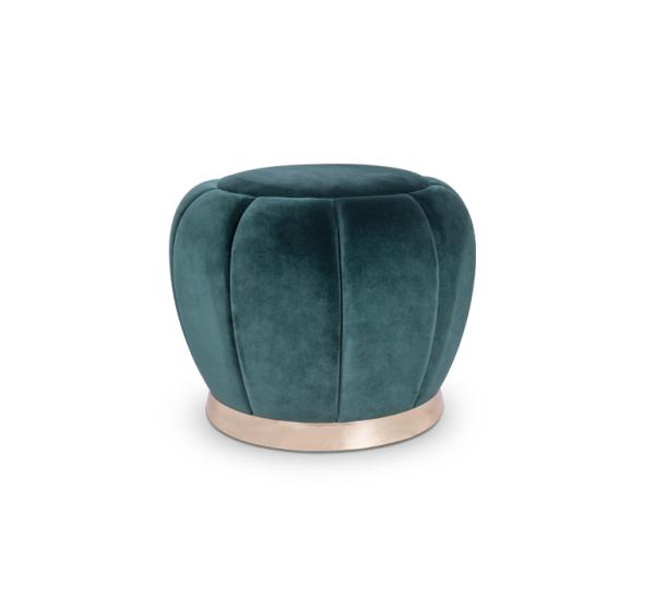 popular round luxury upholstery ottoman new design stainless steel base