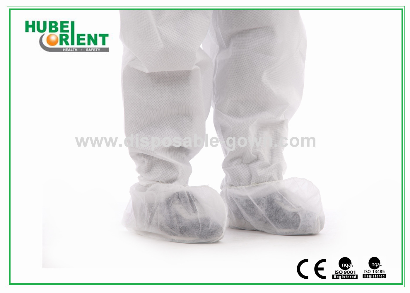ISO9001 Single Use Nonwoven Shoe Covers With Elastic Rubber Opening