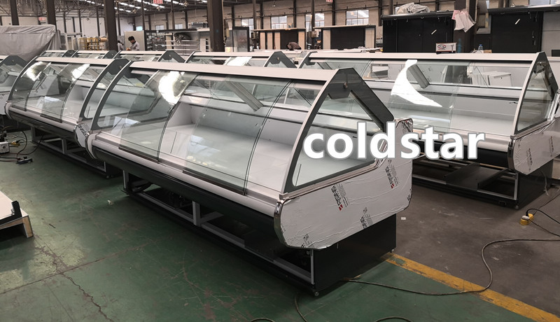 ETL Approved Supermarket Food Meat Display Cooler Sliding Glass Door Display Deli Cabinet Refrigerator