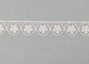China Floral Venice Lace Trims , Vintage White Embroidered Lace Trim For Bridal Dresses on sale