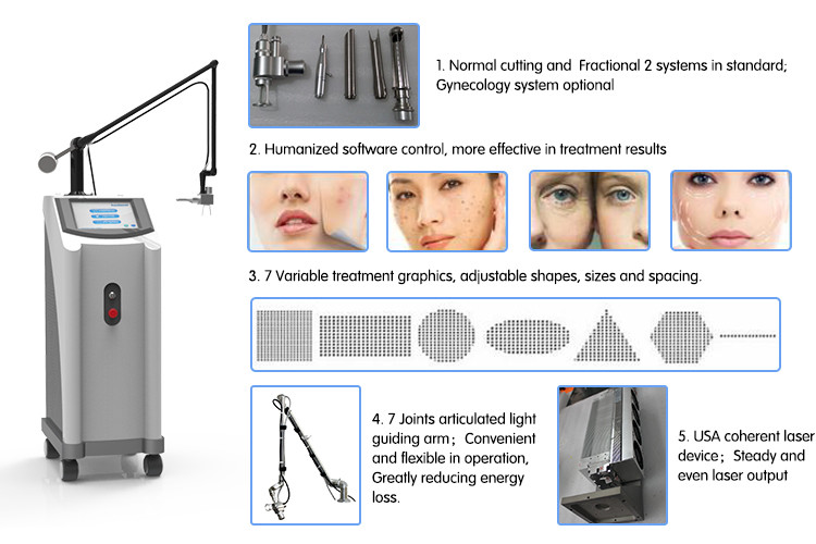 Fractional co2 laser for skin rejuvenation CO2 fractional laser machine with newest technolog