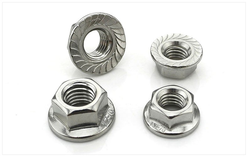 Polished Finish 304 Stainless Steel Hexagonal Flange Nut with Color Zinc Coating