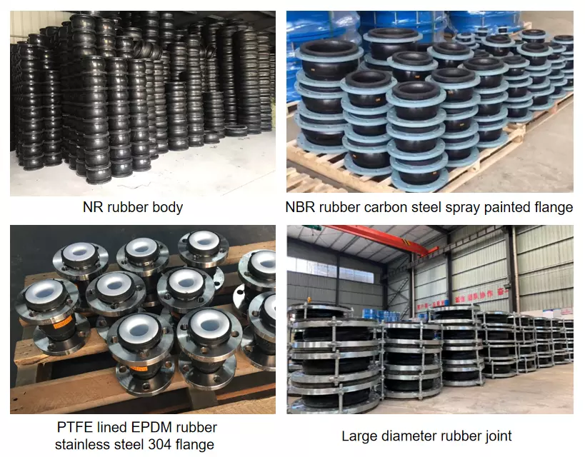 DIN ANIS JIS SS304 flange type double sphere rubber expansion joint EPDM NR NBR rubber