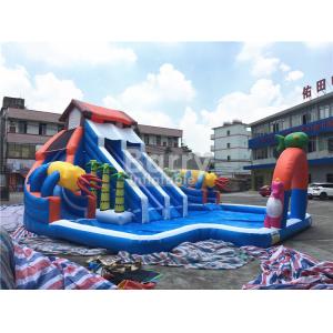 Backyard Inflatable Water Slides And Pool Bouncy Water Slides Customized