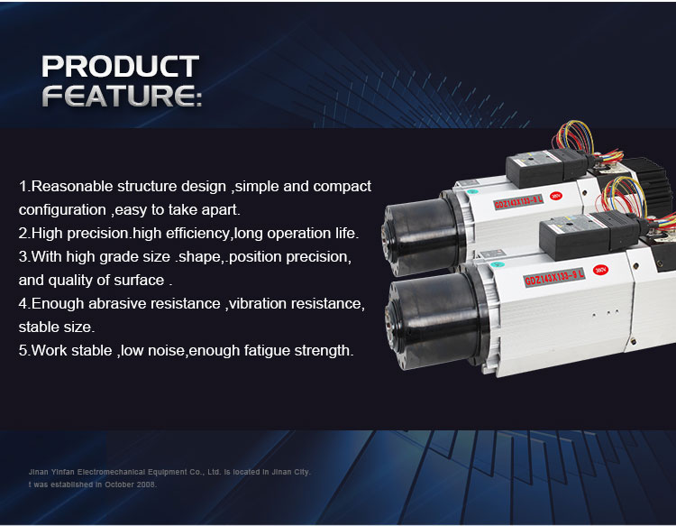 380v Air Cooling System 9KW ISO30 Automatic Tool Change Spindle Motor with Voltage 380v