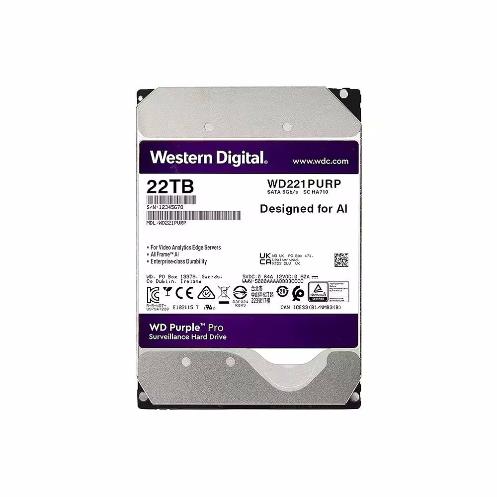 Purple Pro 18TB HDD 7200 RPM 512MB Cache SATA 6.0Gb/s 3.5" Internal Hard Drive WD181PURP with 12.0ms Average Seek Time