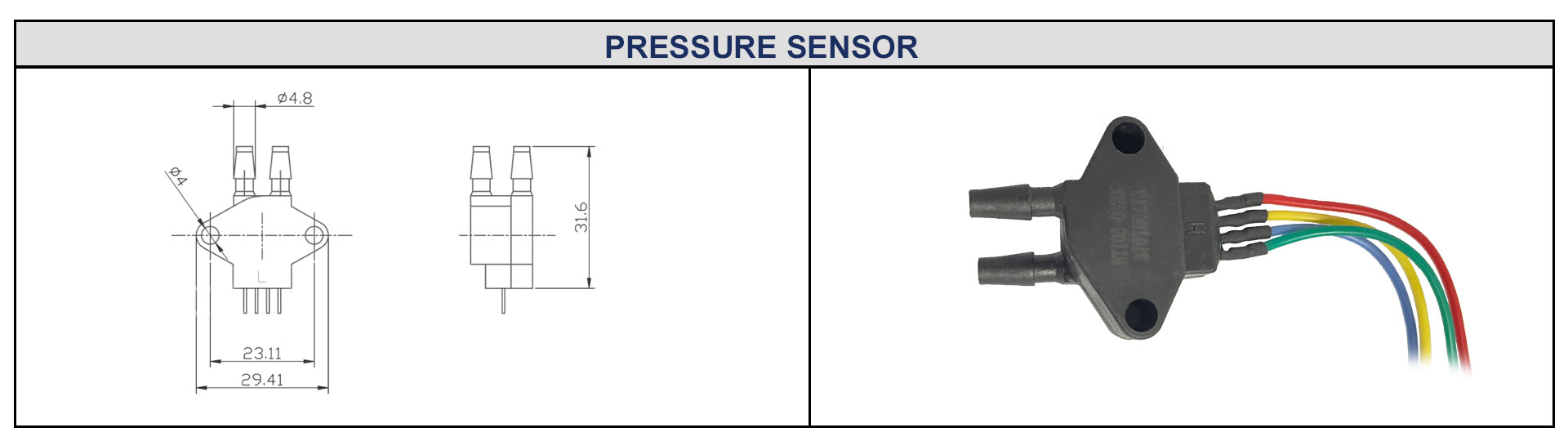 20kpa Plastic Shell Differential Pressure Sensor Silicon Piezoresistive Pressure Sensor