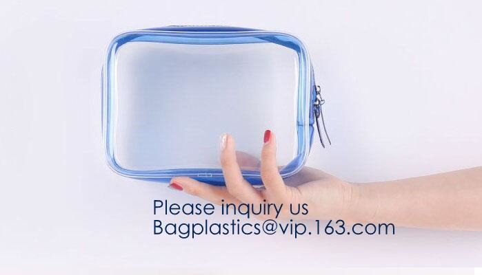 Makeup Bag Cosmetic Bag Travel Toiletry Bag Waterproof Makeup Zipper Portable Transparent Pouch Set - Black, bagease pac