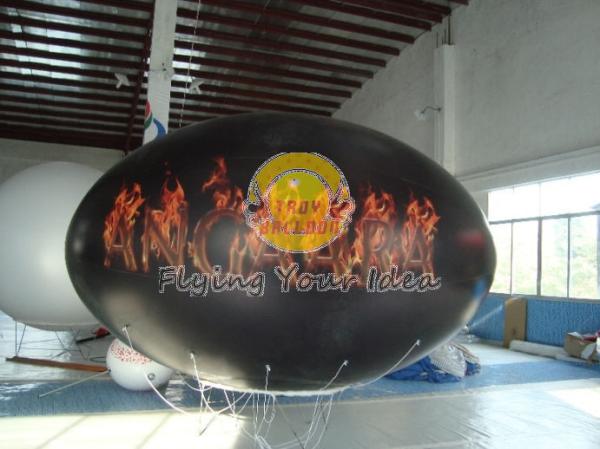 Waterproof and Fireproof Black 0.18mm PVC Oval Balloon with Total Digital