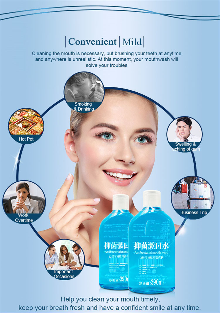 Natural Mint Anti Bacteria Mouthwash Flavor Oral B Cavity Protection Mouthwash