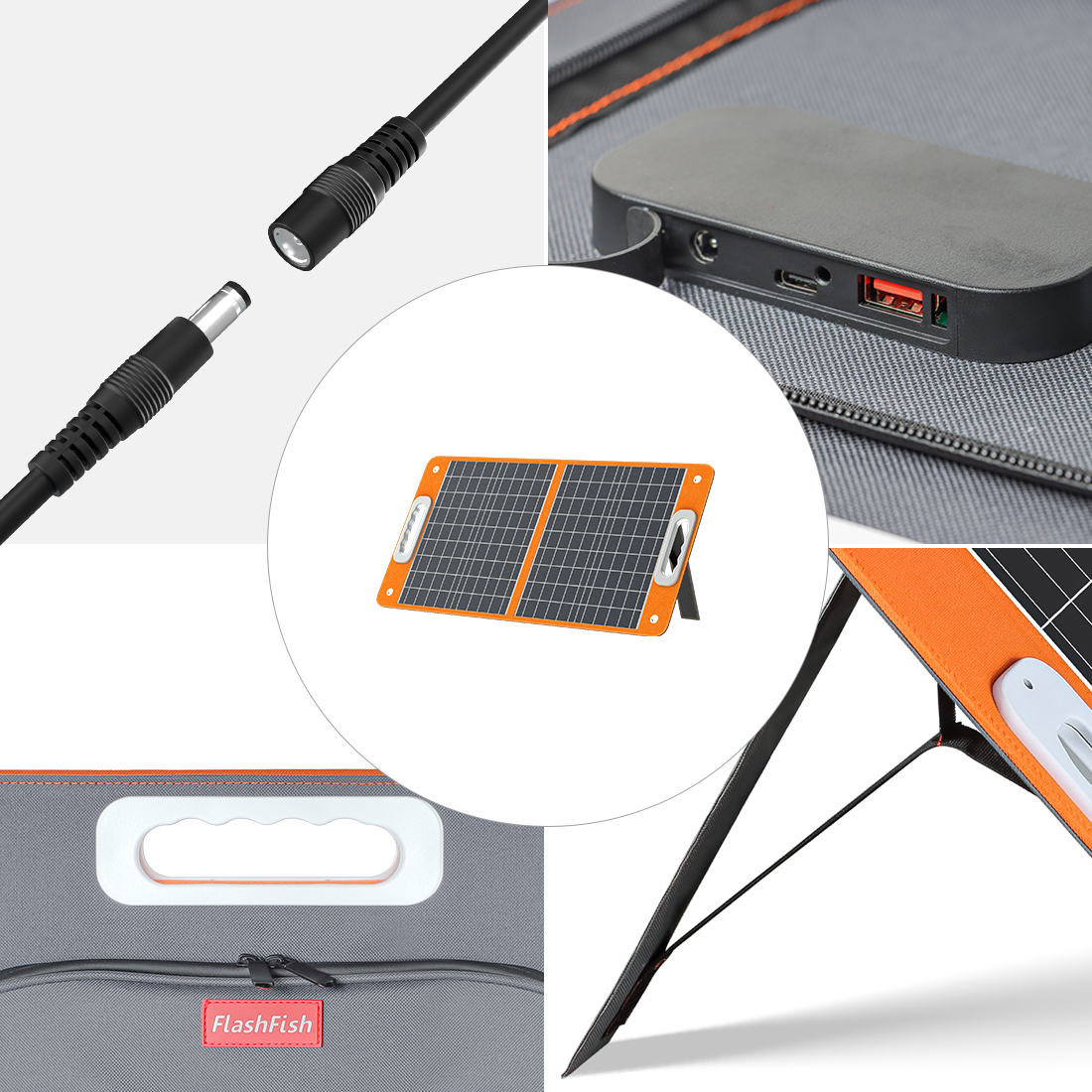 Mono Portable Foldable Solar Panel 60W 100W 120W 166mmx166mm Cell Size for Outdoor Camping