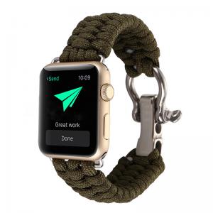 China Woven Rope nylon strap Band for apple watch series 4  42/38/44/40mm parachute cord Watch Strap For iwatch Survival Outdo on sale