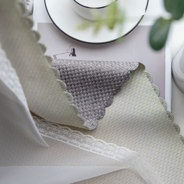 Plain Woven Living Room Linen Curtain Fabric High Shading